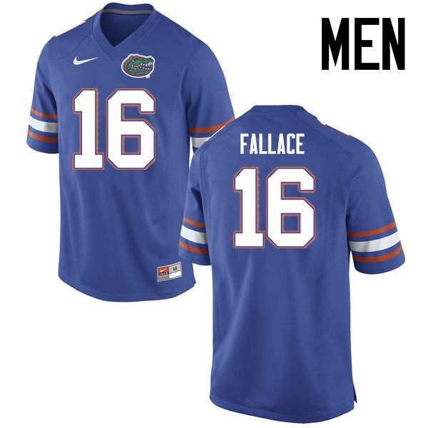 Florida Gators Men #16 Brian Fallace College Football Jerseys Blue